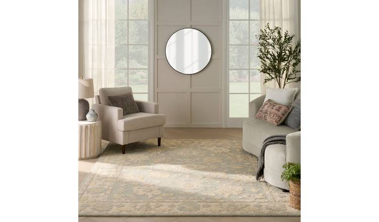 Mega Flooring Blue Modern Bordered Rug - 236 x 297cm