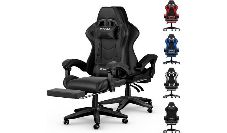 Rattantree Faux Leather Reclining Gaming Chair - Black