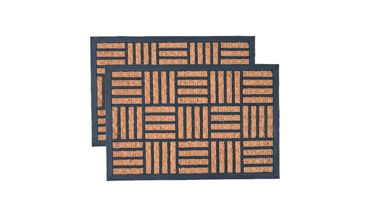 Nicola Spring Heavy Duty Door Mats - Mosaic - Pack of 2