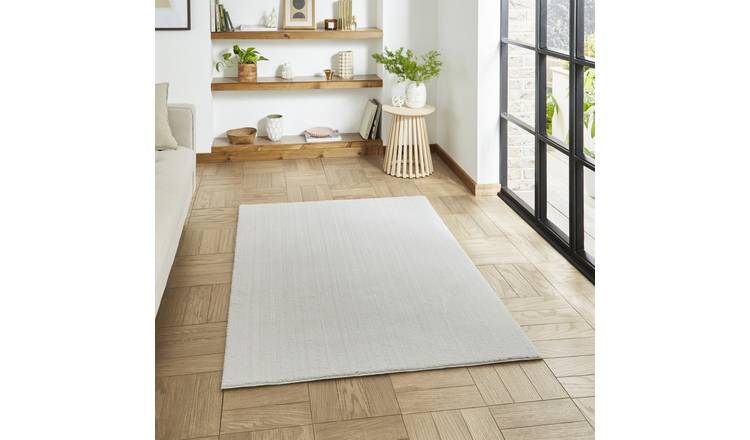 Mega Flooring Grey Shaggy Plain Rug - 60 x 120cm