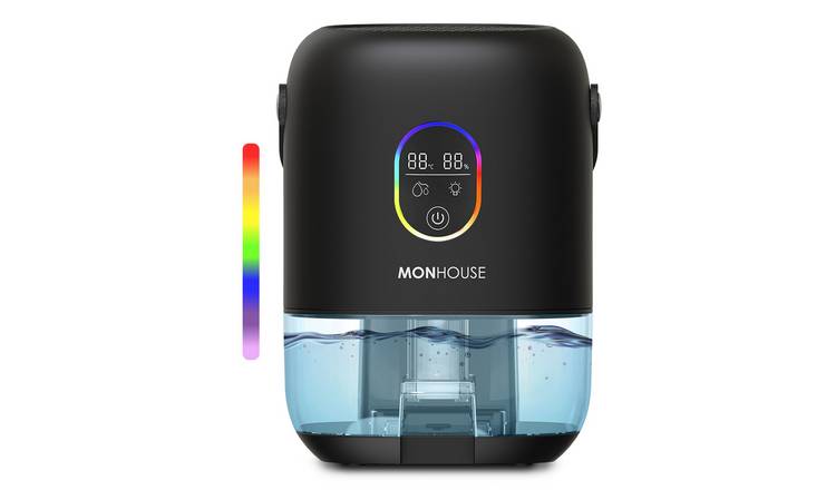 MONHOUSE 1000ml Dehumidifier with Quiet Touch Screen & Auto Shut Off - Black