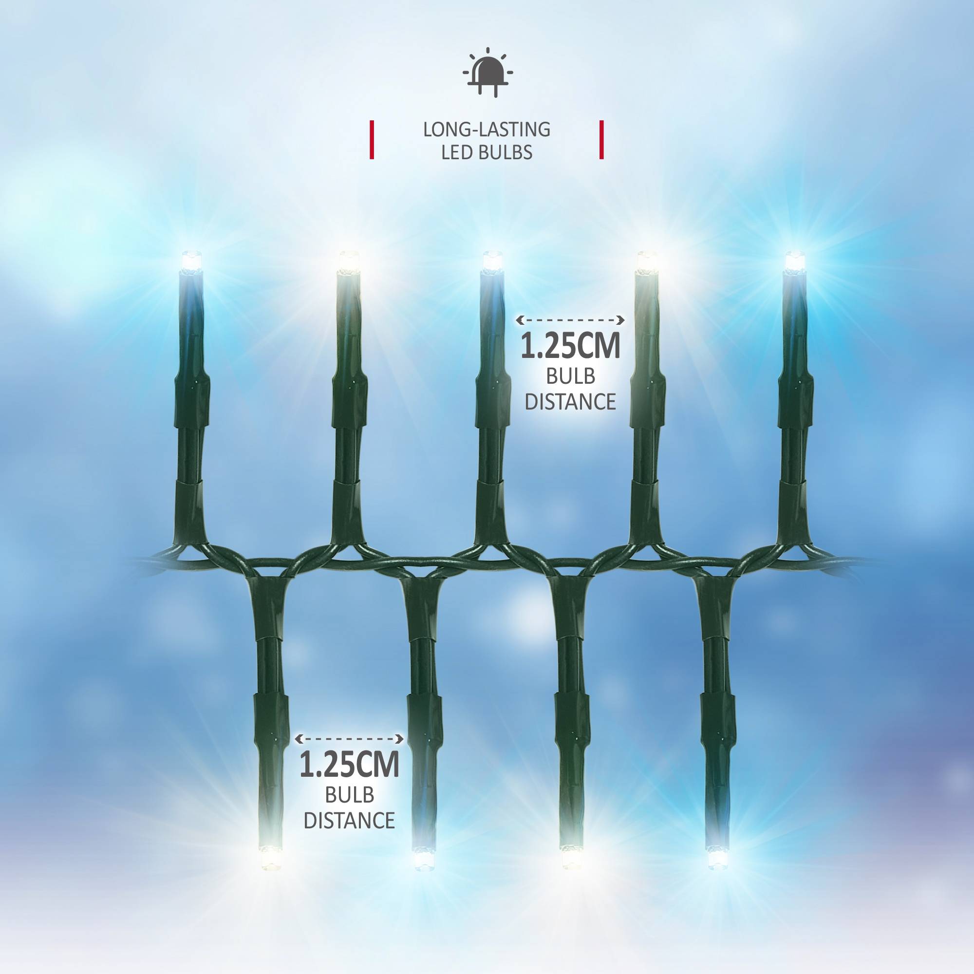NETTA 720 LED 9m Christmas Cluster String Lights with Timer - Warm & Cool White - Image 3