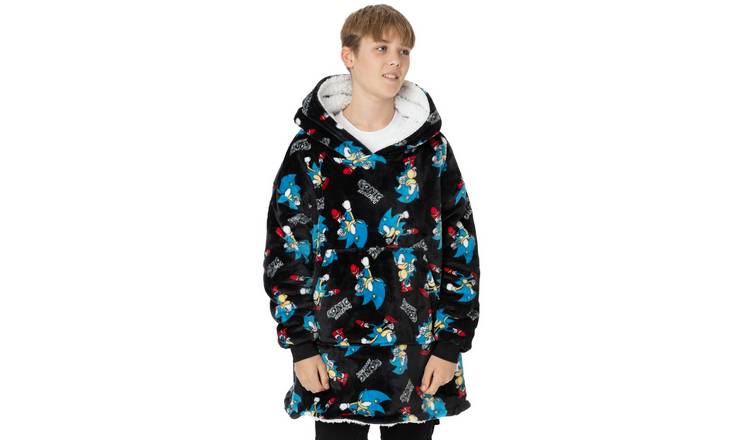 Sonic the Hedgehog Kids Unisex Blanket Hoodie - Black