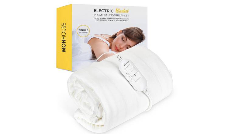 MONHOUSE Toddler Heated Mattress Topper with 3 Heat Settings - White