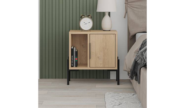 Decortie GlynnZ106 Particleboard Bedside Table - Oak