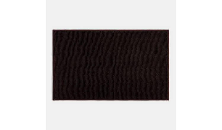 OHS Chenille Style Quick Dry Bath Mat - 45 x 75cm - Chocolate