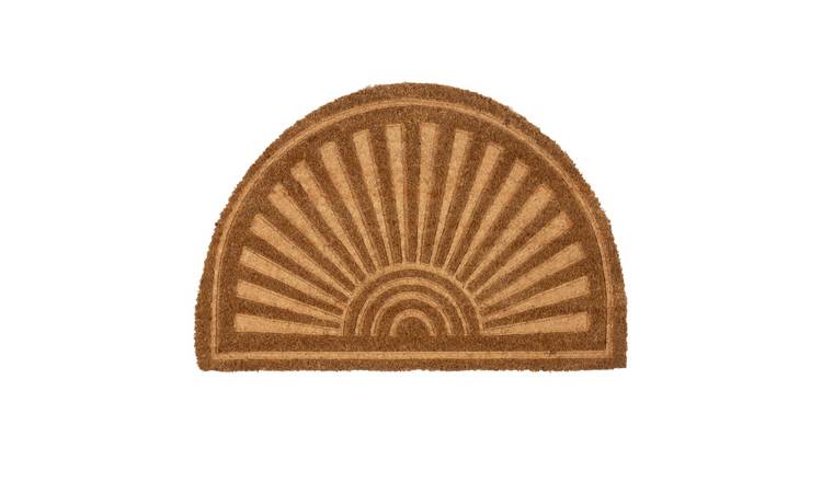 Nicola Spring Coir Half Moon Door Mat - Embossed