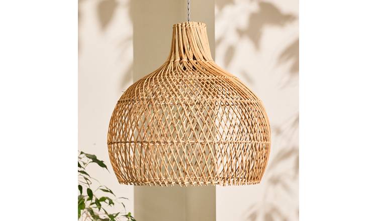 Dibor Domed Rattan Ceiling Shade - Natural 46cm