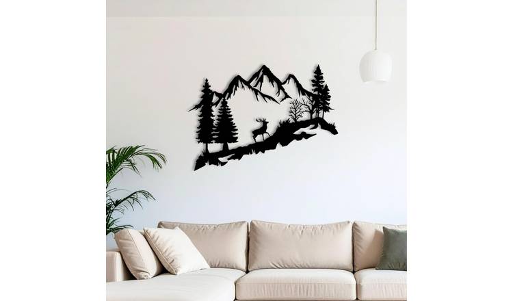 Decortie Metal Wall Art Model Metal Hanging Decoration - Black