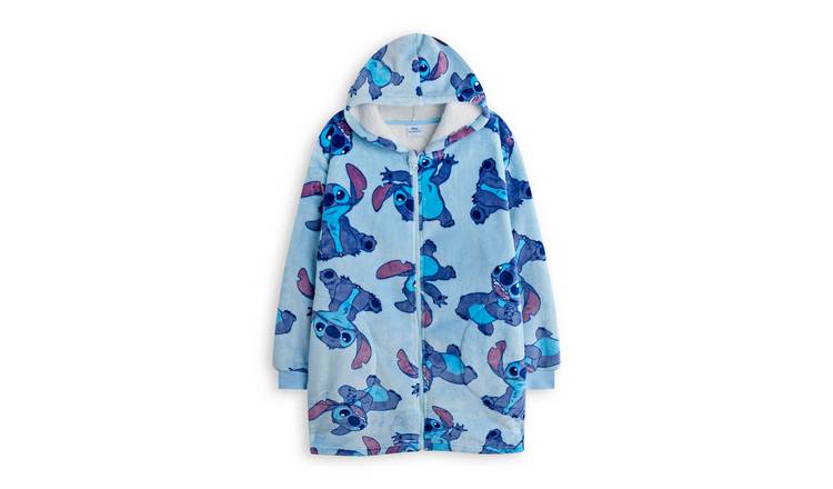 Disney Stitch Zip Through Kids Girls Zip Through Blanket Hoodie - Blue