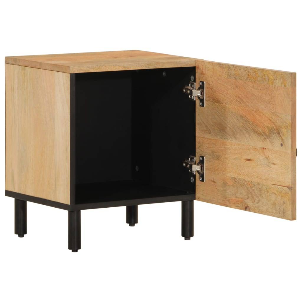 Walplus Pack of 2 Solid Mango Wood Bedside Cabinet - Brown - 40 x 33 x 46 cm - Image 4
