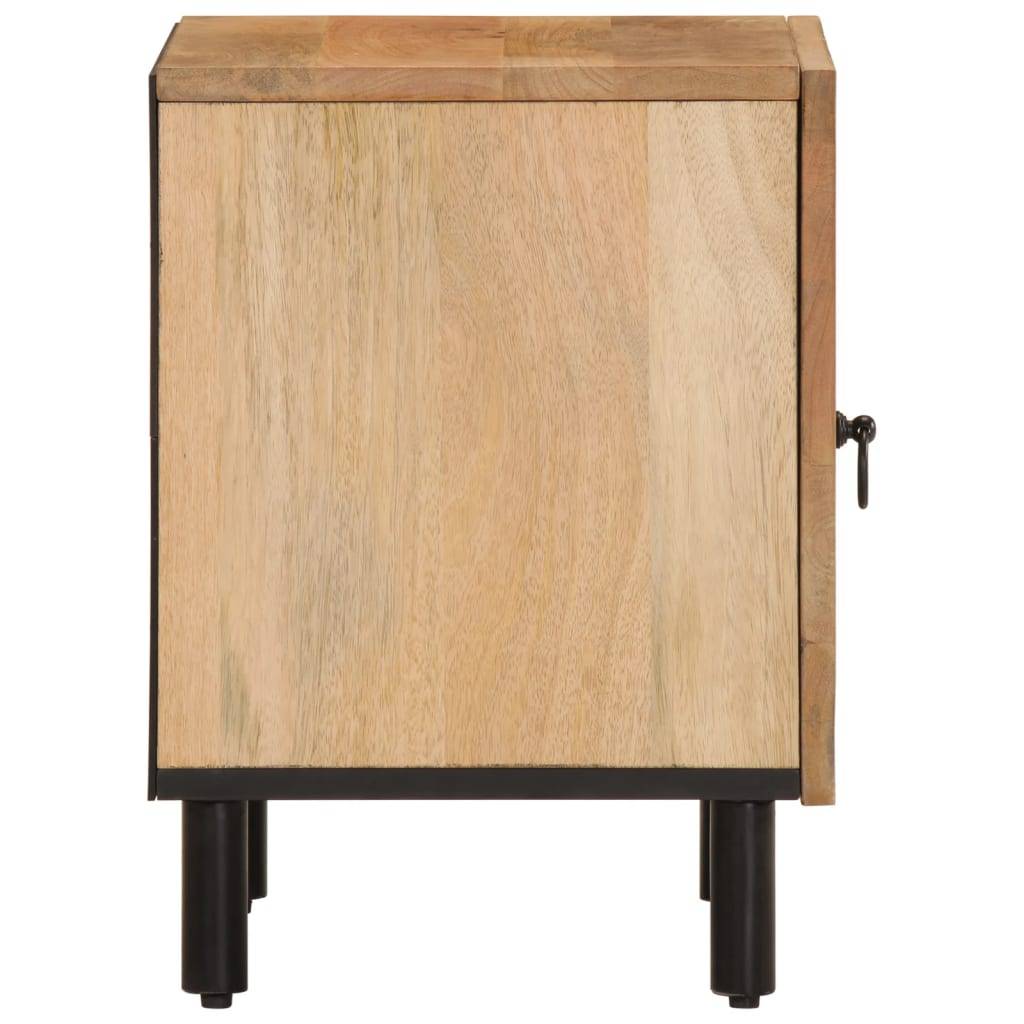 Walplus Pack of 2 Solid Mango Wood Bedside Cabinet - Brown - 40 x 33 x 46 cm - Image 7