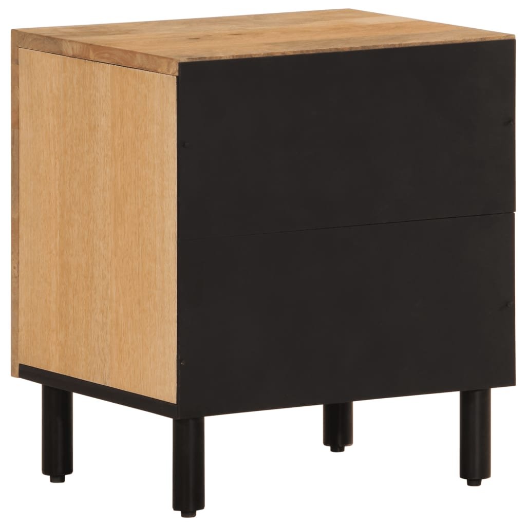 Walplus Pack of 2 Solid Mango Wood Bedside Cabinet - Brown - 40 x 33 x 46 cm - Image 8