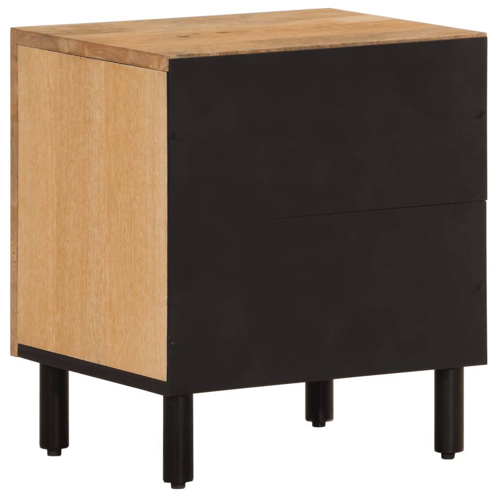 Walplus Pack of 2 Solid Mango Wood Bedside Cabinet - Brown - 40 x 33 x 46 cm - Image 8