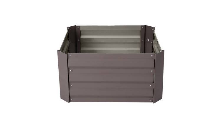 Living and Home 100x100cm Galvanised Steel Raised Garden Bed - Brown