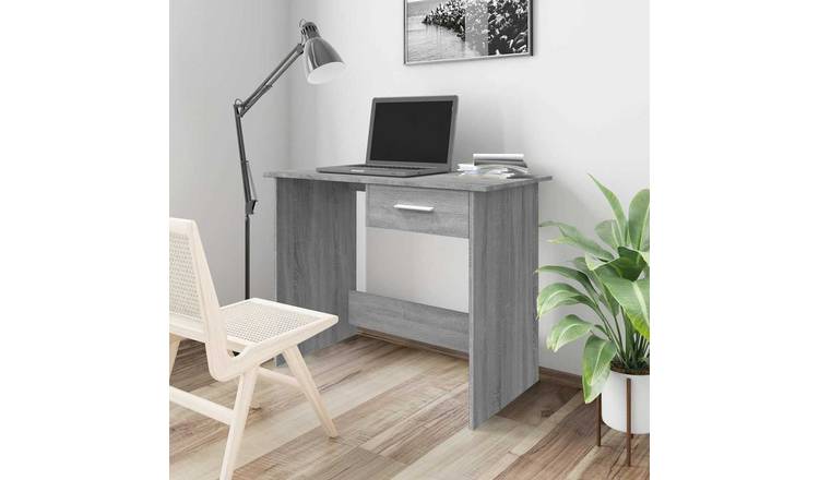 Walplus Engineered Wood Desk - Grey and Oak - 100 x 50 x 76 cm