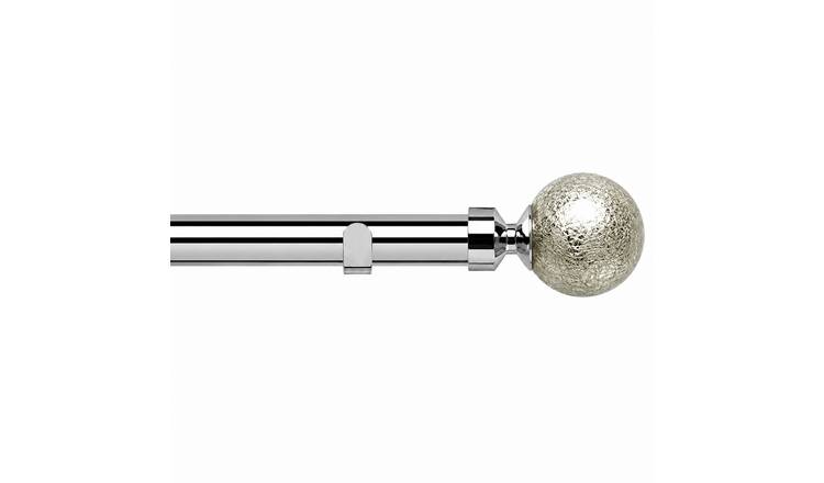 New Edge Blinds 28mm Chrome Empire Fixed Eyelet Curtain Pole - 160cm