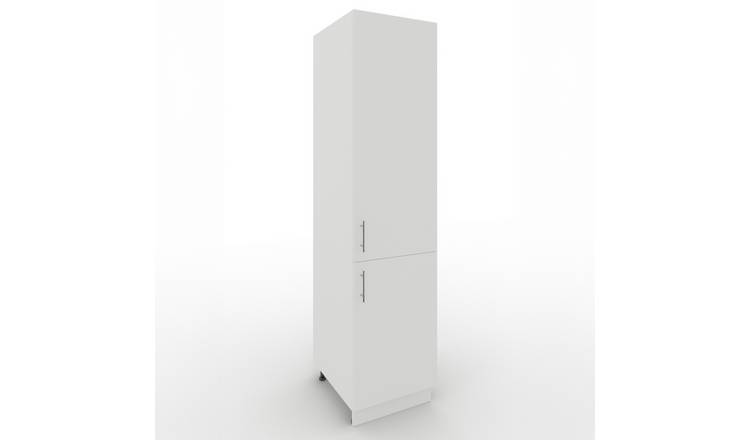 JD Greta 500mm Adjustable Leg Tall Larder Cabinet with 2 Doors - White Matt