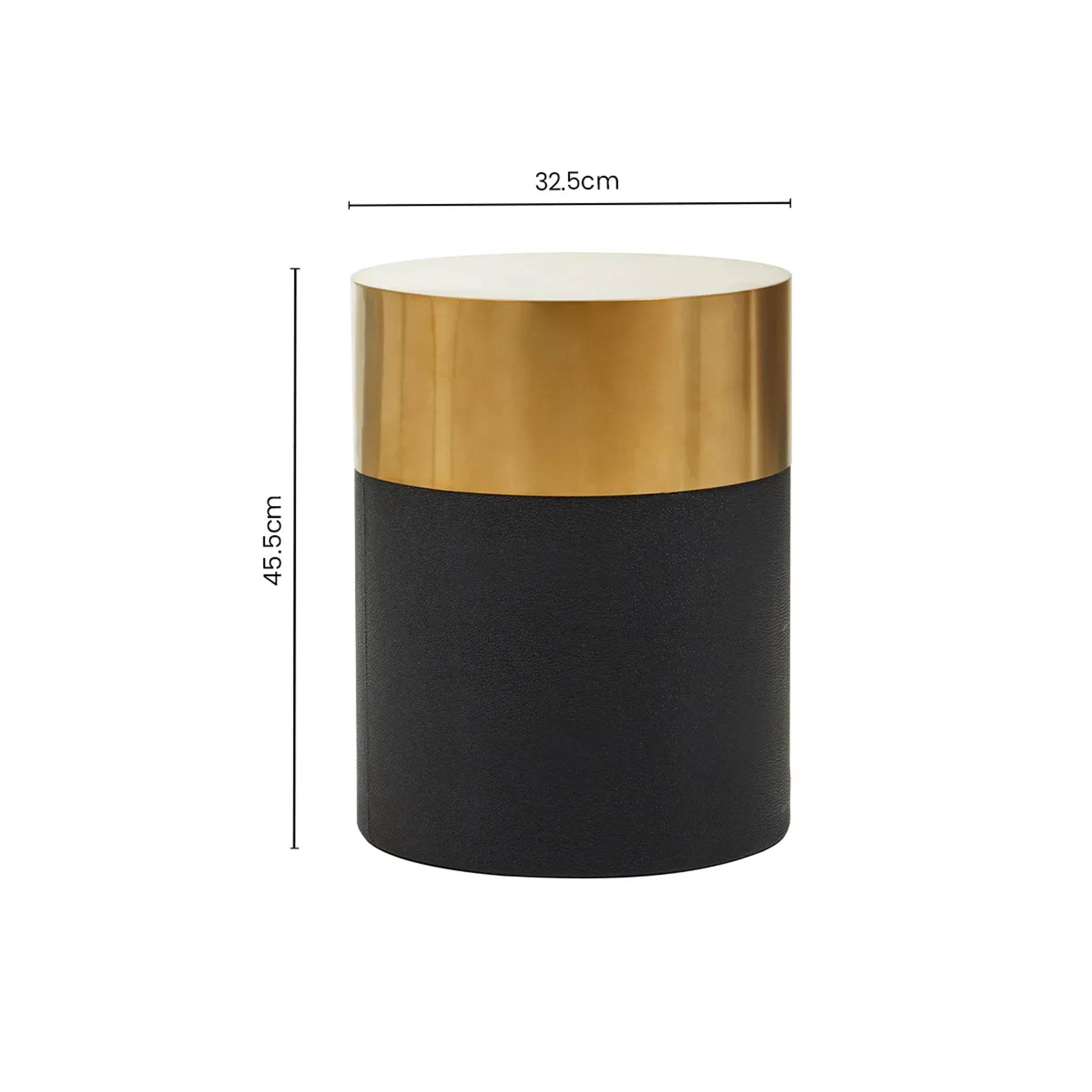 Orsina Cardoba Shagreen Effect Side Table - Black - Image 4