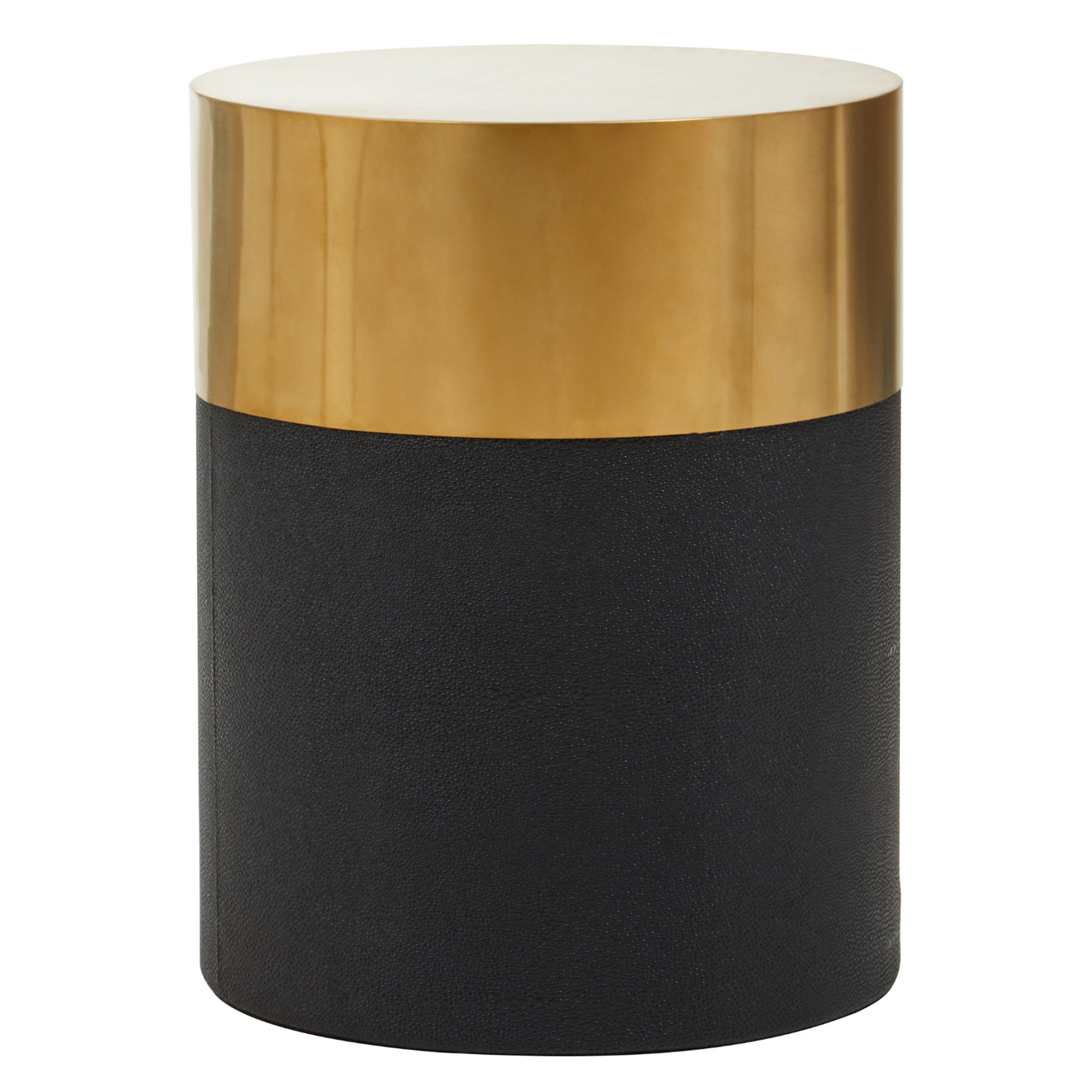 Orsina Cardoba Shagreen Effect Side Table - Black - Image 1