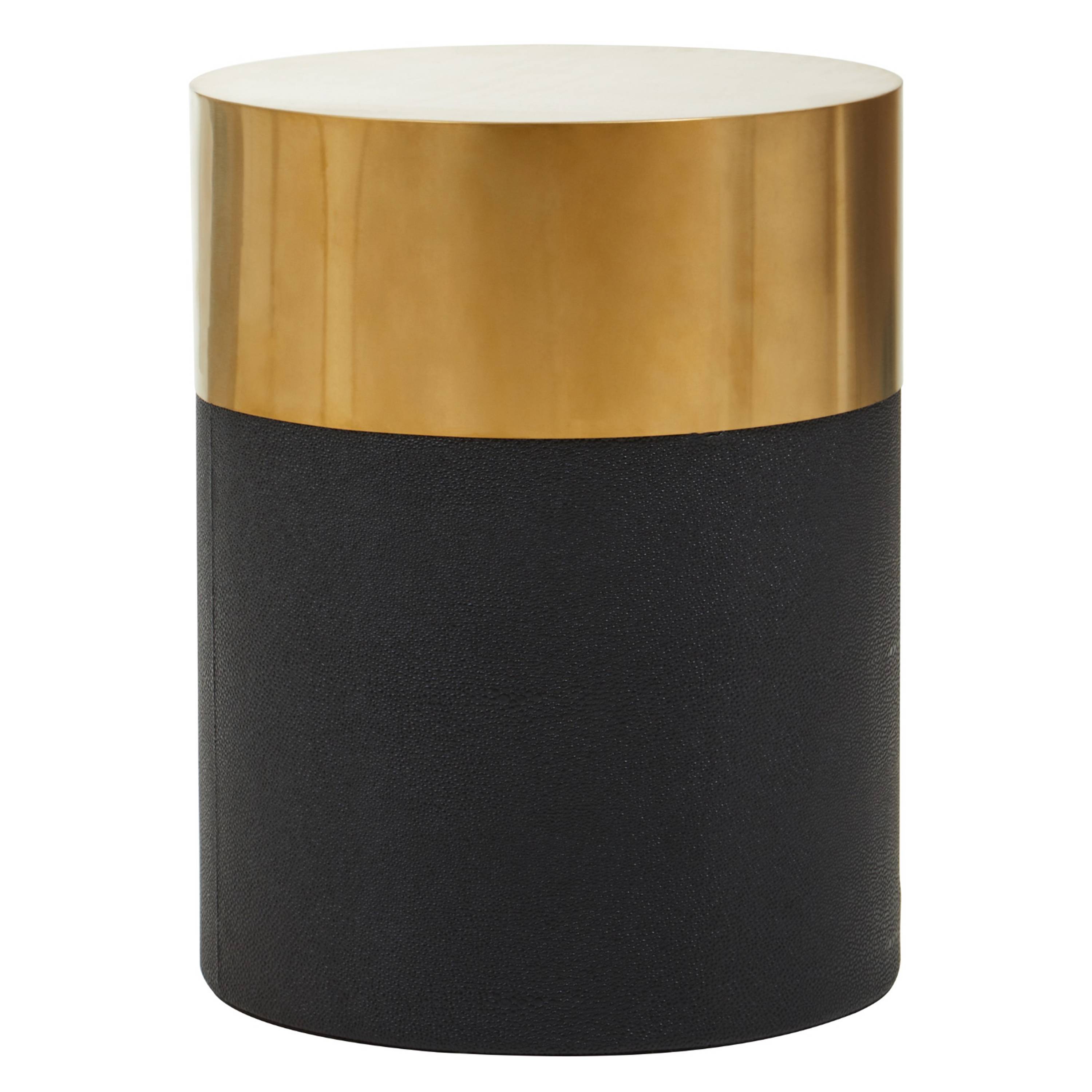 Orsina Cardoba Shagreen Effect Side Table - Black - Image 1
