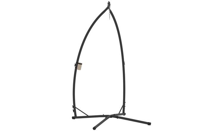 Outsunny Steel Indoor Outdoor Hammock with Shape Base - Black