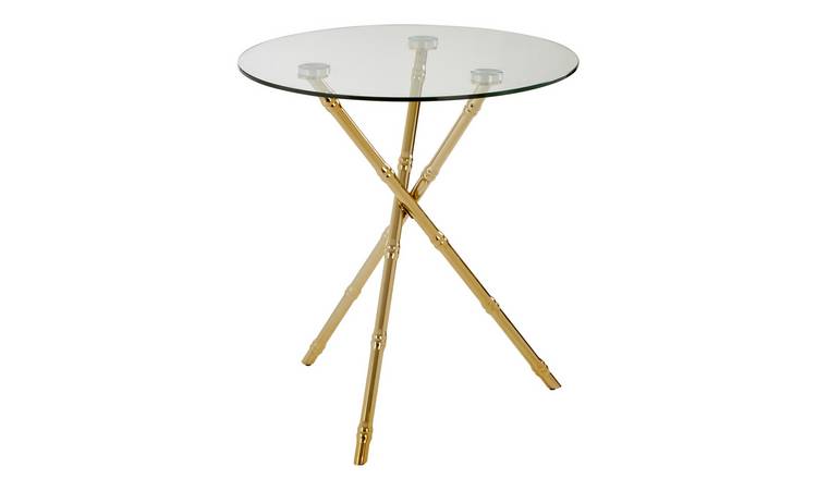 Orsina Kensington Townhouse Tripod Leg Side Table – Clear & Gold