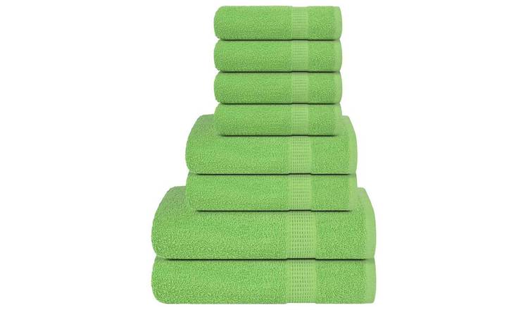 Walplus FROGN Pack of 8 Cotton Towel Set FROGN Apple 360 Gsm - Apple Green