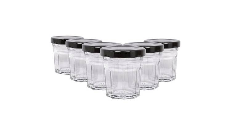 Argon Tableware Glass Jam Jars with Lids - Pack of 6