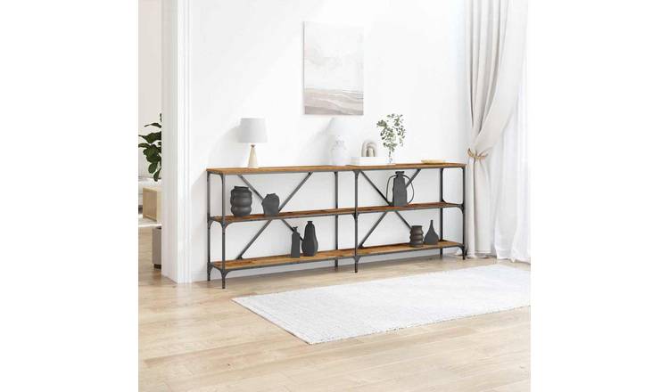 Walplus Engineered Wood Console Table - Old Wood - 200 x 30 x 75 cm