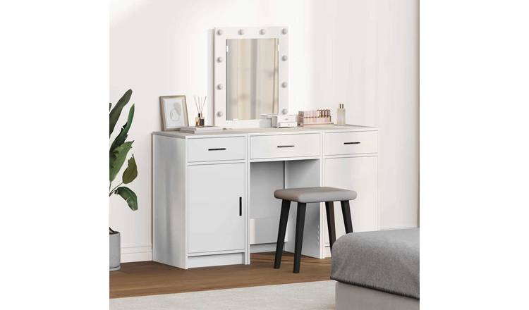 Walplus 3 Drawer Engineered Wood Dressing Table - White - 50 x 41 x 135 cm