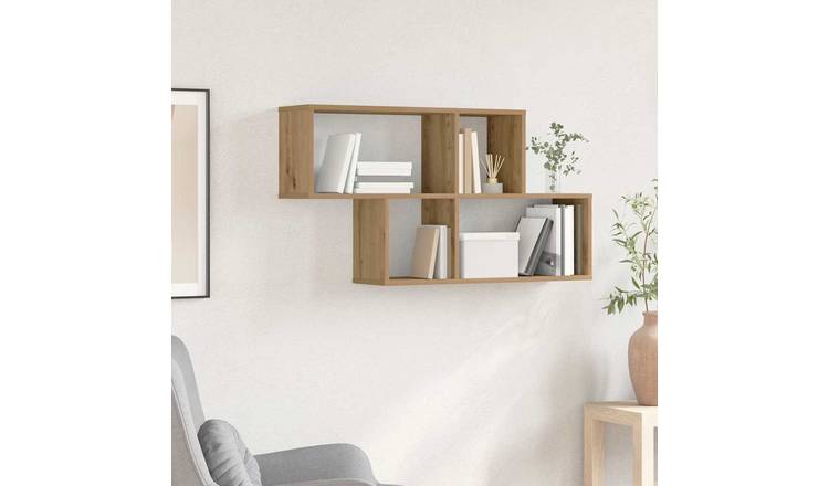 Walplus Engineered Wood Wall Shelf - Beige - 100 x 20 x 53 cm