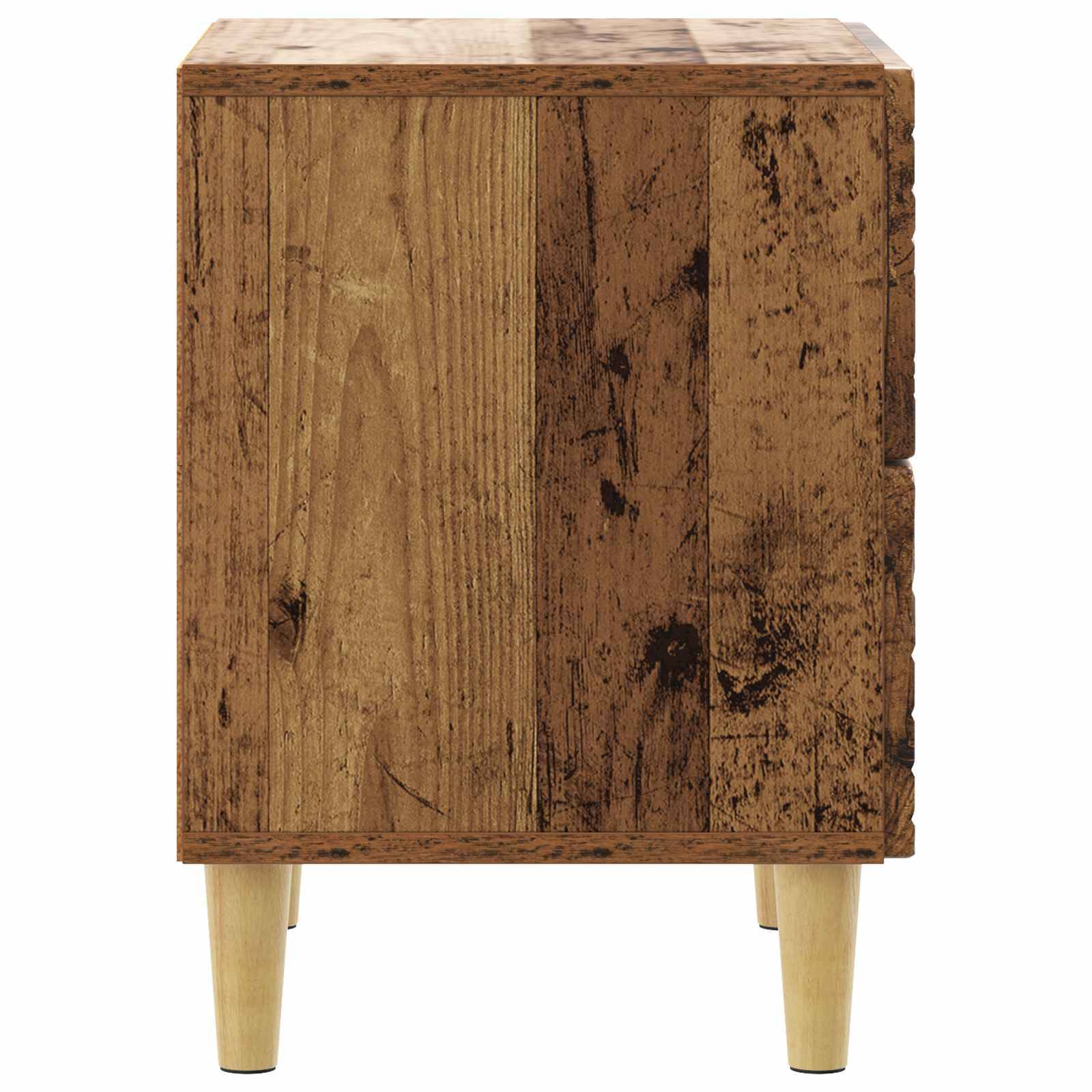 Walplus Pack of 2 Engineered Wood Bedside Table - Dark Wood - 43 x 34.5 x 48 cm - Image 7