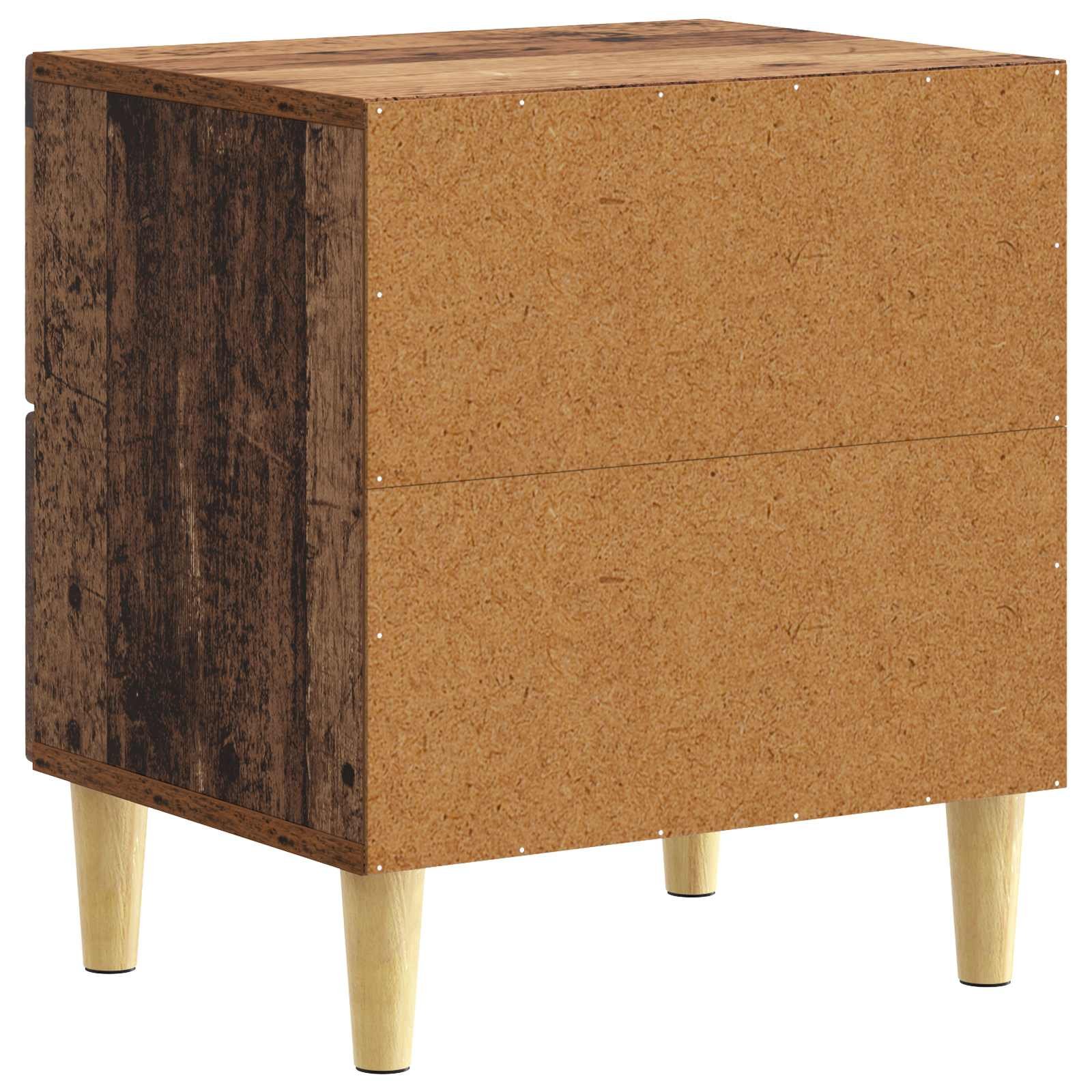 Walplus Pack of 2 Engineered Wood Bedside Table - Dark Wood - 43 x 34.5 x 48 cm - Image 8
