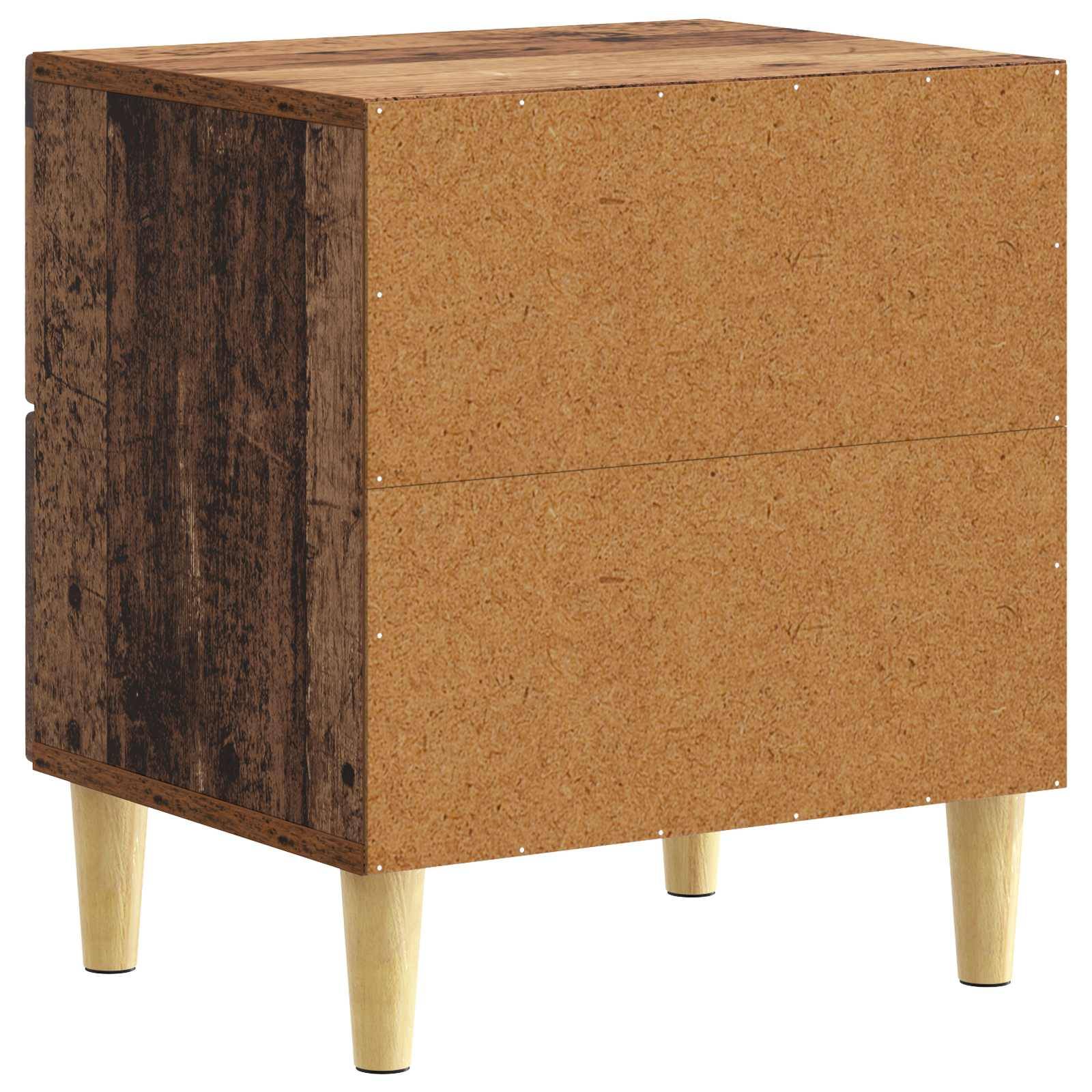 Walplus Pack of 2 Engineered Wood Bedside Table - Dark Wood - 43 x 34.5 x 48 cm - Image 8