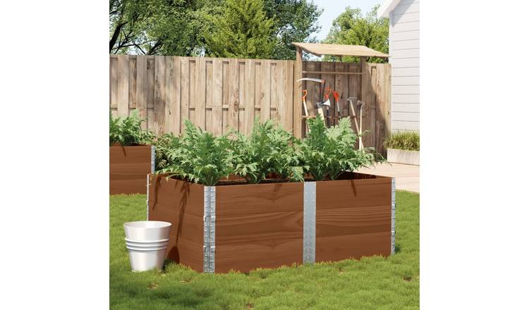 Walplus Wood Garden Planter - Brown - 150 x 100 x 60.5 cm