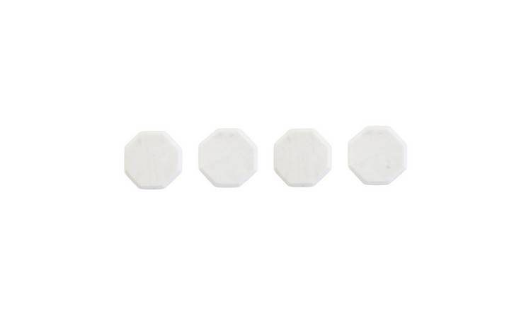 Orsina Set Of 4 Kindia Marble Octagonal Coasters - White