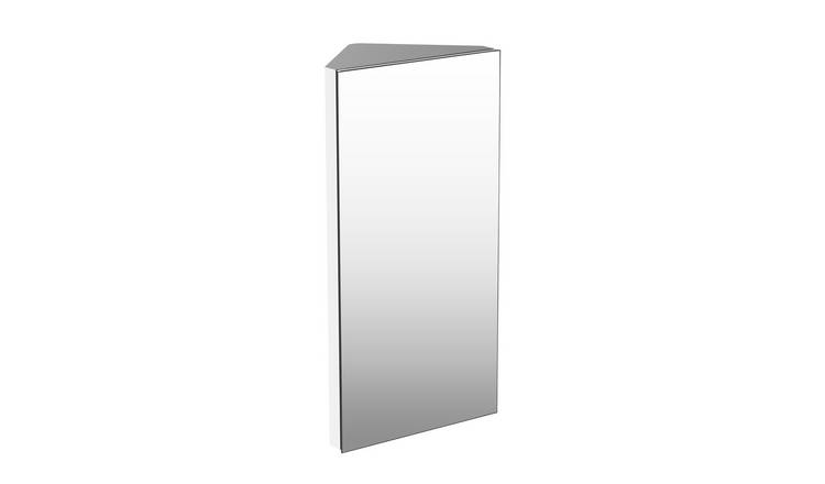 HOMCOM Stainless Steel Wall mounted Bathroom Corner Mirror Cabinet - Silver