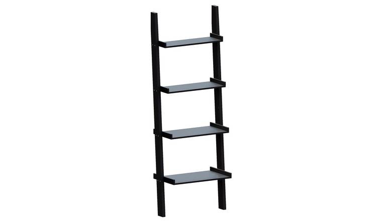 Vida Designs York 4 Tier Ladder Bookcase - Black