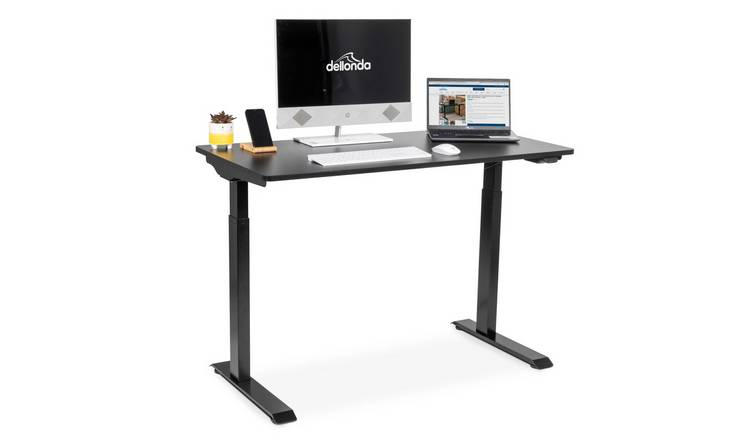 Dellonda Single Motor Electric Height-Adjustable Desk - Black