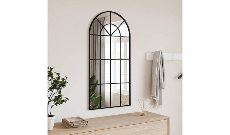 Walplus Iron Wall Mirror - Black - 50 x 100 cm
