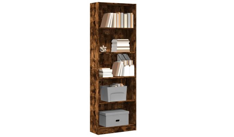 Walplus Engineered Wood Bookcase - Dark Oak - 60 x 24 x 176 cm