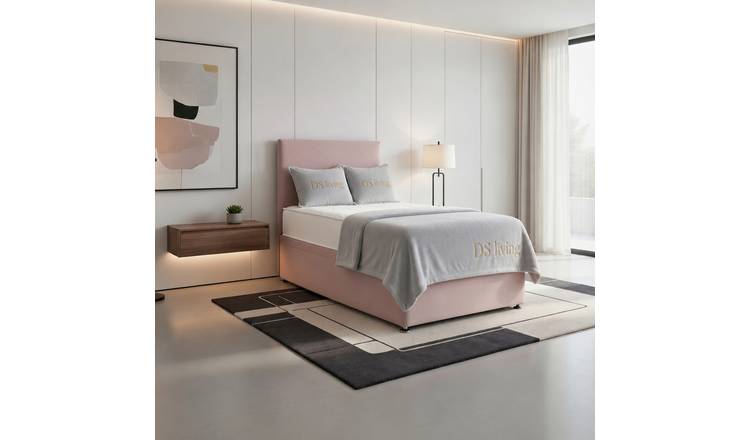 DS Living Prima Single Upholstered Divan Bed Frame - Pink