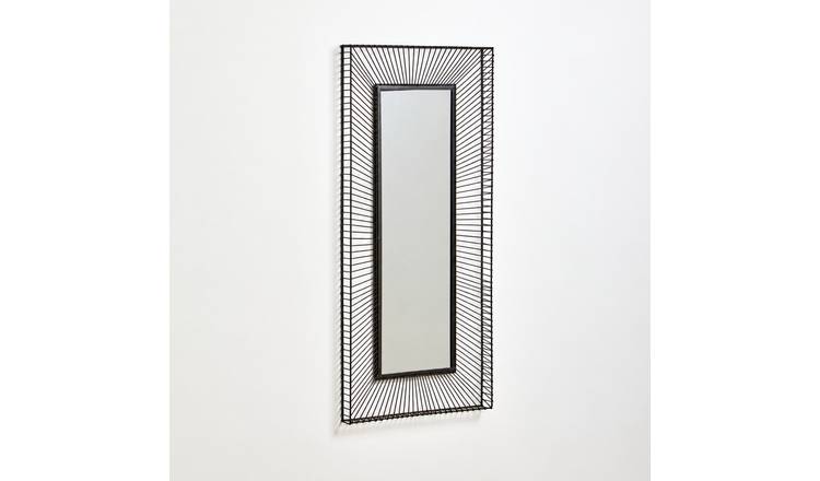 Orsina Trento Wall Mirror with Metal Frame – Black