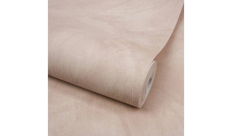 Grandeco Serra Rustic Limewash Chalk Paint Effect Textured Wallpaper - Pink