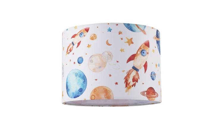 Happy Homewares Multicoloured Colourful Space Kids Lampshade - 25cm