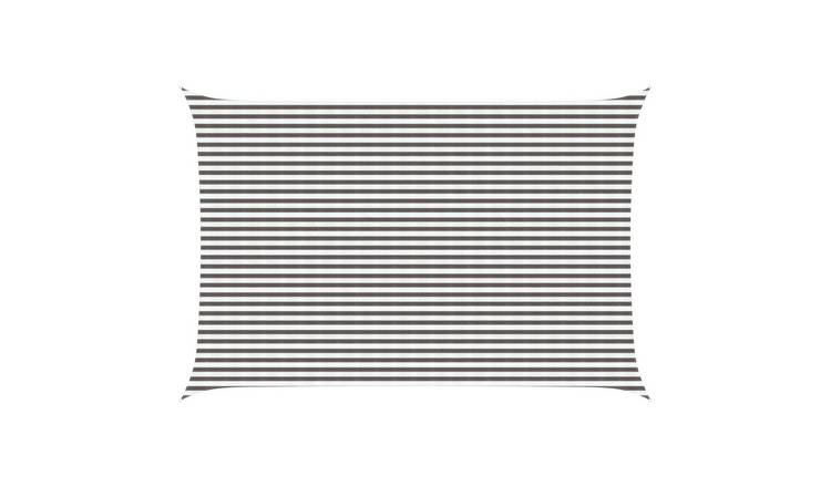Walplus Rectangular HDPE Sun Shade Sail - Light Grey and White - 400 x 500 cm