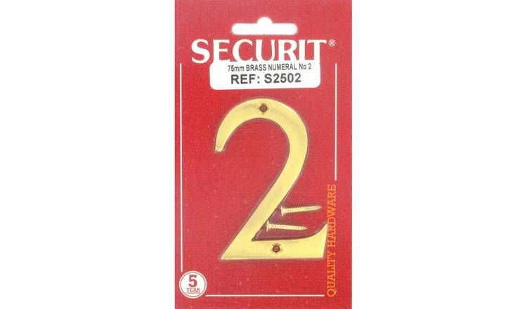 Securit Brass Numeral No 2 - Brass