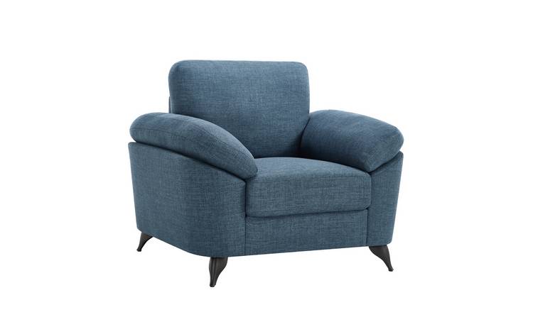 Furniture Online Malmo Modern Scandi Style Fabric Living Room Chair - Blue