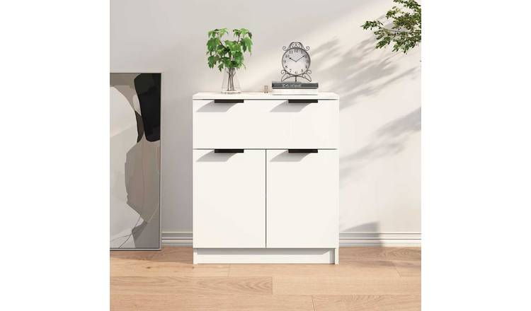 Walplus Engineered Wood 1 Drawer Sideboard - White - 60 x 30 x 70 cm